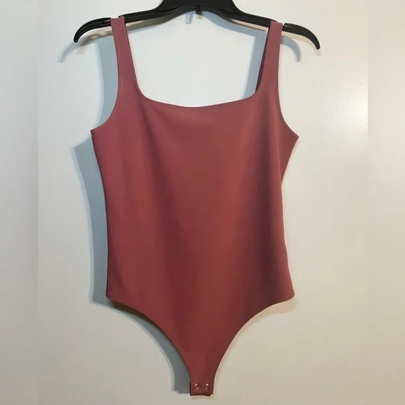 Express Royal Blue Square Neck Bodysuit Express Blush Pink Square Neck Bodysuit - Picture 6 of 8